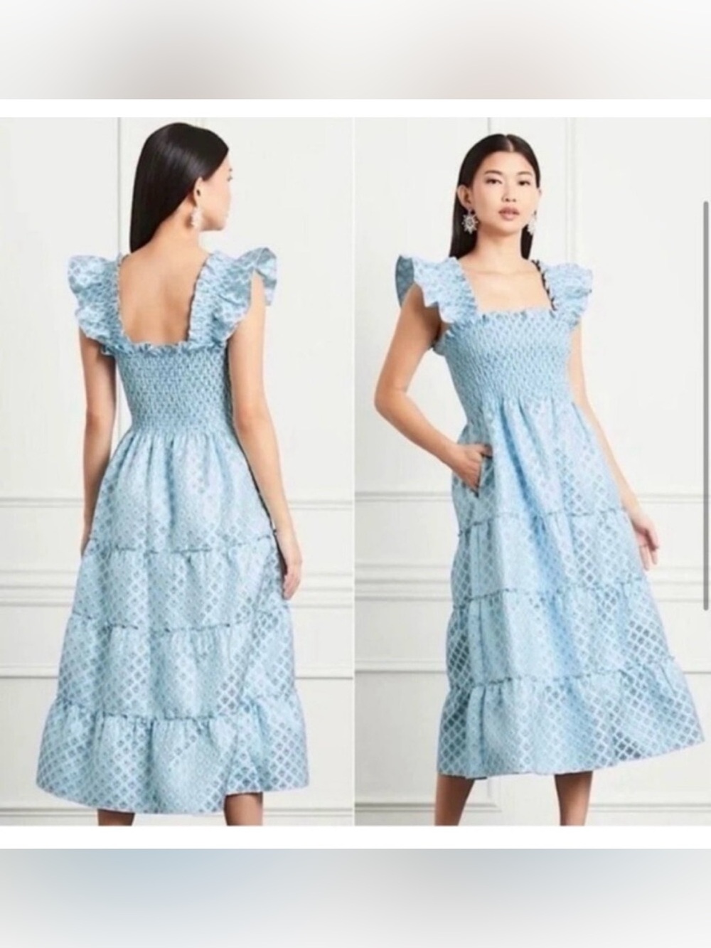 NWT HILL HOUSE Home Ellie Nap Dress Snowflake Brocade M